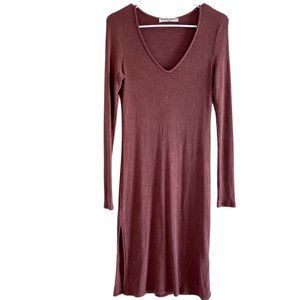 Project Social T NWOT Midi Long-sleeved Spice Ribbed Knit Bodycon Dress XS: $60
